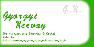gyorgyi mervay business card
