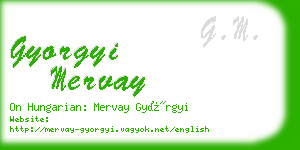 gyorgyi mervay business card